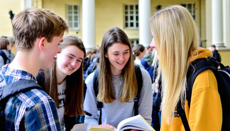 Students receiving guidance for UK and Ireland university admissions